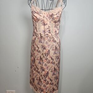 Victoria’s Secret Floral Lace Satin Corset Slip Dress Womens XL Cottagecore